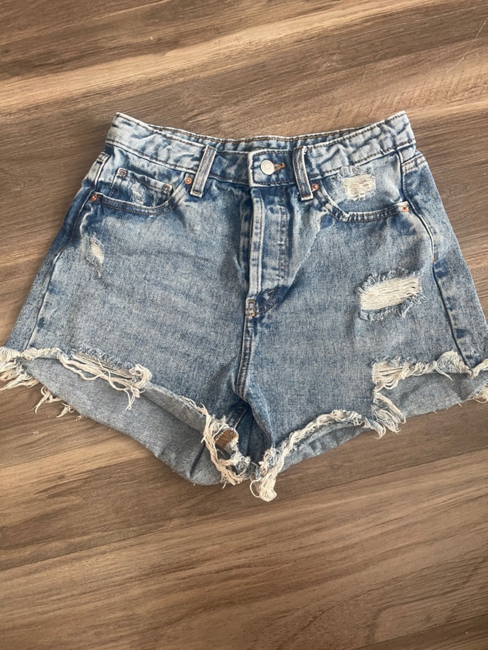 wild fable Distressed Light Blue Denim Shorts